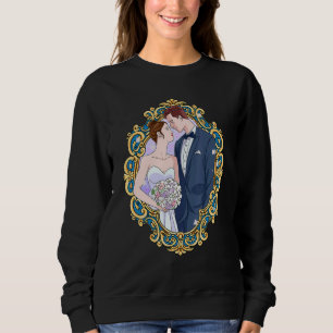 Sött nygift par brud och brudgum på smekmånad t shirt