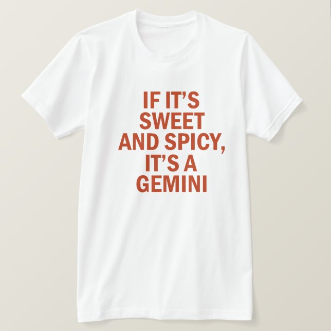 Sött och kryddigt Gemini Rollig Design T Shirt (Design framsida)