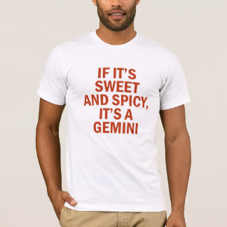 Sött och kryddigt Gemini Rollig Design T Shirt