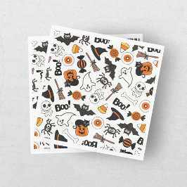 Sött och kusligt Halloween Svart och Orange Pappersservett