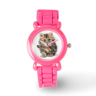 Sött och luddigt kattungebevakning armbandsur