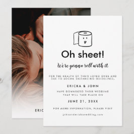 Sött och roligt nedskalat bröllopsfoto meddelande