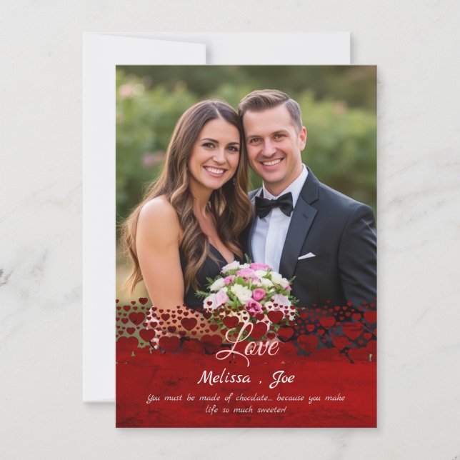 Sött och Roligt Personlig Foto Valentines day Card Julkort (Framsida)