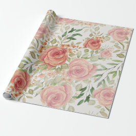 Sött Orange och Ro vattenfärg Presentpapper