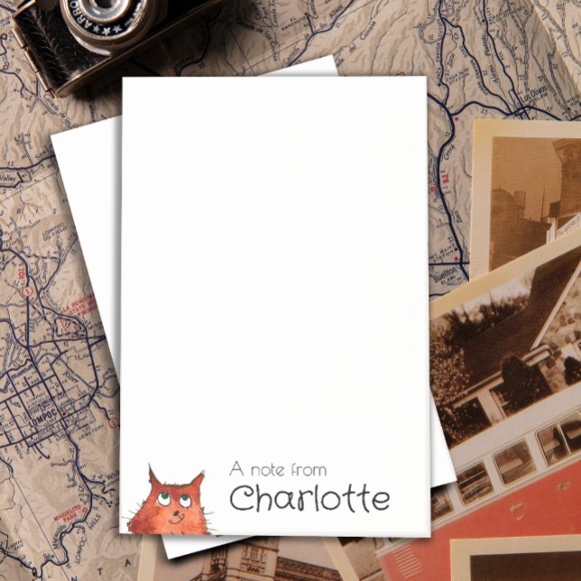 Sött orange serie katt namn post-it block (Skapare uppladdad)