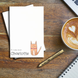 Sött orange seriekattsnamn post-it block