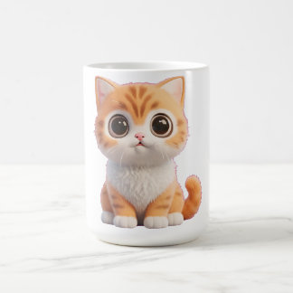 Sött orange tabby-kattunge med stora ögon kaffemugg