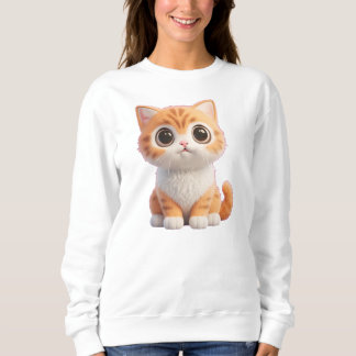 Sött orange tabbymörkött stora ögon t shirt