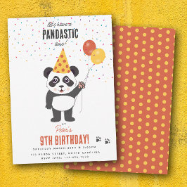 Sött Panda Björn Tema Kawaii Barn Födelsedagsfest Inbjudningar