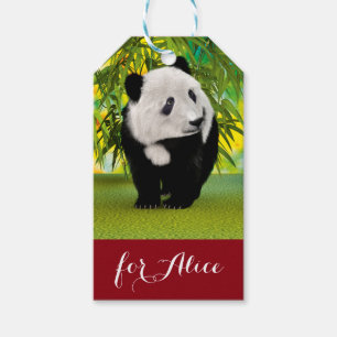 Sött Panda Björnunge Kawaii Djurälskare Present Presentetikett