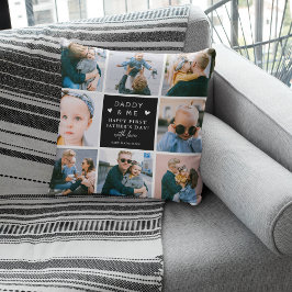 Sött 'Pappa & Jag' fotokollage 1:a Fars dag Kudde