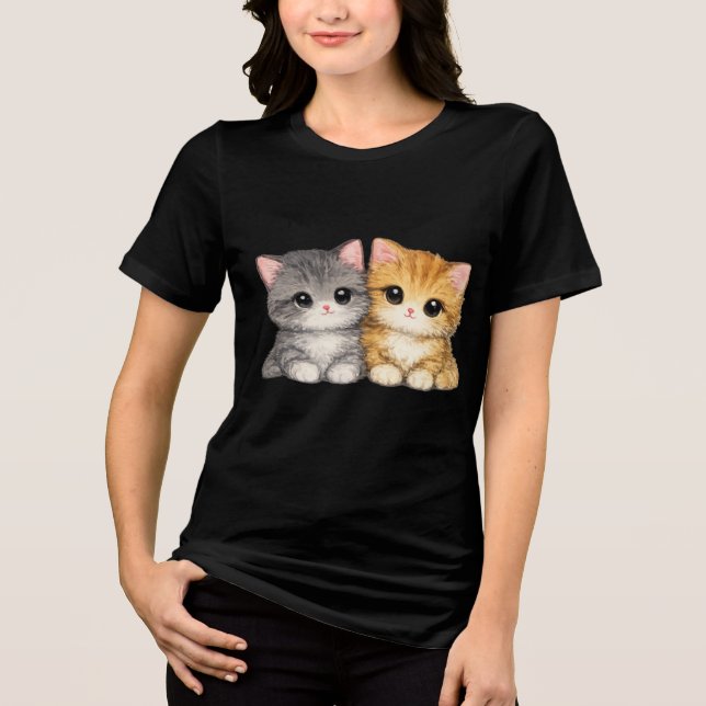 Sött par kattungar t shirt (Framsida)