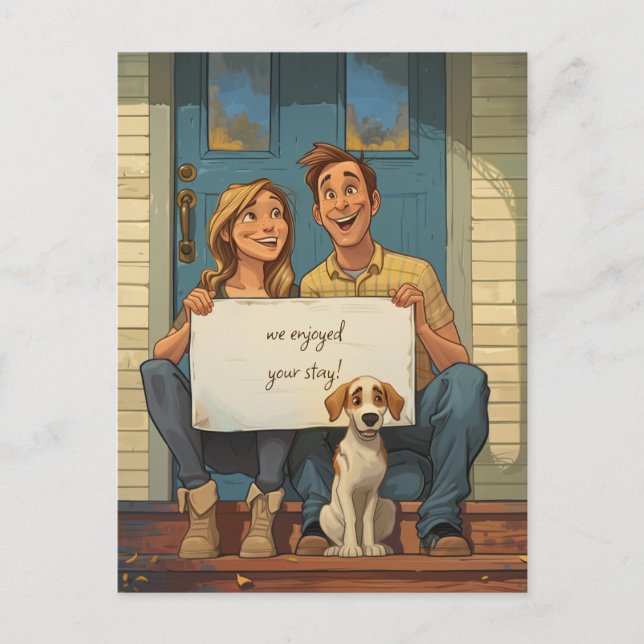 Sött par och valpen vykort (Framsida)