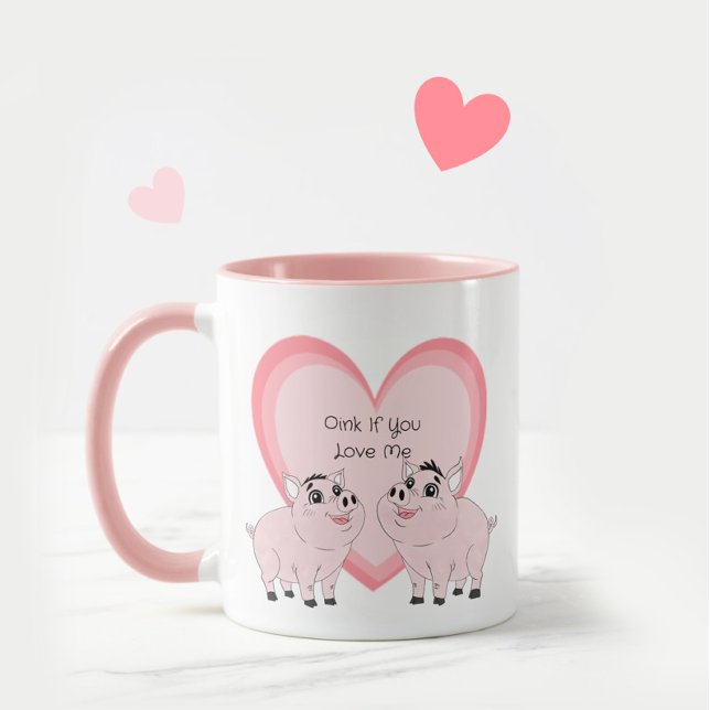 Sött par rosa smågris mugg (Skapare uppladdad)