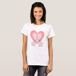 Sött par rosa smågrisar t shirt