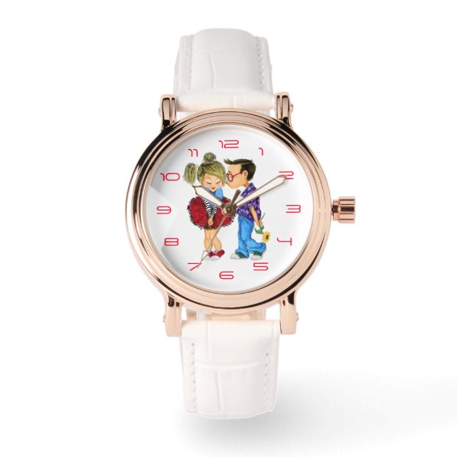 Sött Par Tittar På Armbandsur (Framsida)