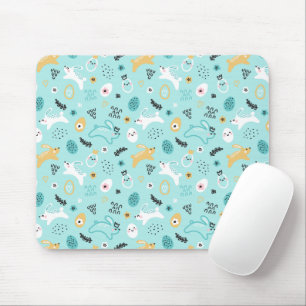 Sött påskhar-mönster Kawaii kaniner ägg Musmatta