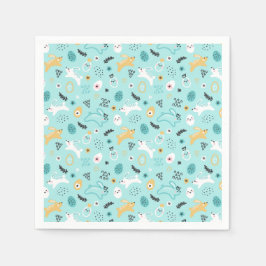 Sött påskhar-mönster Kawaii kaniner ägg Pappersservett