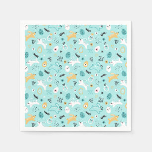 Sött påskhar-mönster Kawaii kaniner ägg Pappersservett