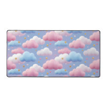 Sött Pastell Kawaii Moln Himmel Mönster