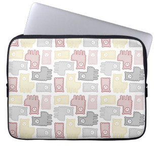 Sött Pastell Llamapusselmönster Laptop Fodral