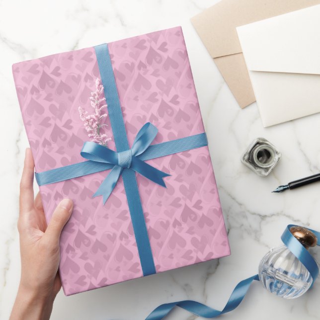 Sött Pastell Rosa Hjärtmönster Tjejigt  Presentpapper (Gifting)