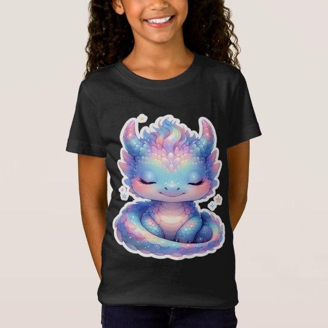 Sött Pastellfärgat Babydrake T Shirt (Framsida)