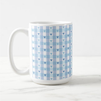 Sött Pastellrutigt Kärleksdesign Kaffemugg