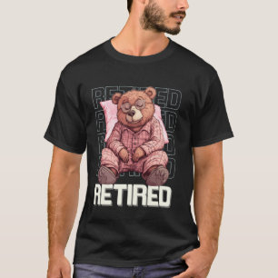 Sött Pensionerat Björn Tecknad Djur Grafik För Kvi T Shirt