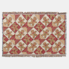 Sött pepparkaksgubbe lapptäcksmodell stil filt