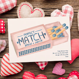 Sött perfekt matchande rosa retro valentine foto  julkort