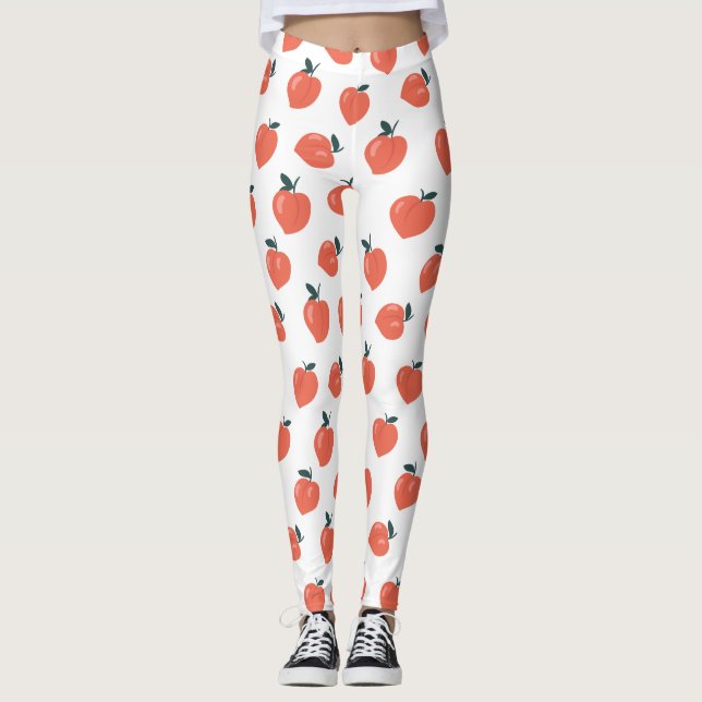 Sött Persikomuster Leggings (Framsida)