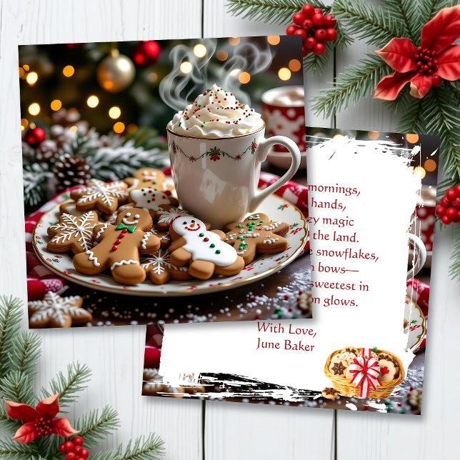 Sött Personligt Jul | Kaffe och Kakor Kort (Skapare uppladdad)