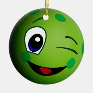 Sött Pickleball-Emoji Julgransprydnad Keramik