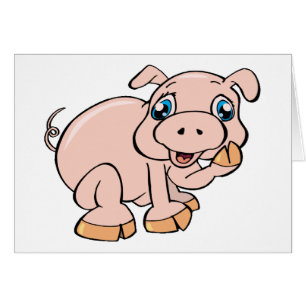 Sött Piggy Hälsningskort