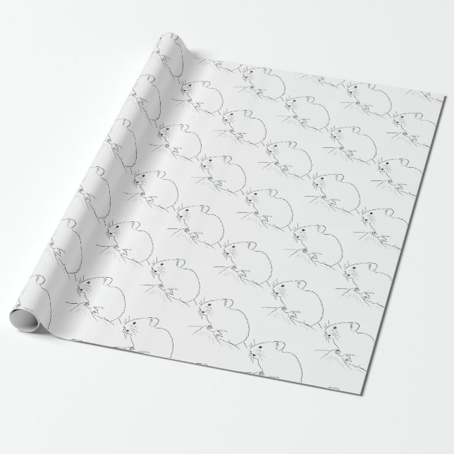 Sött Pika-ritning Presentpapper (Utrullad)