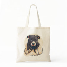 Sött Pitbull-valp Hund Serieteckning Design