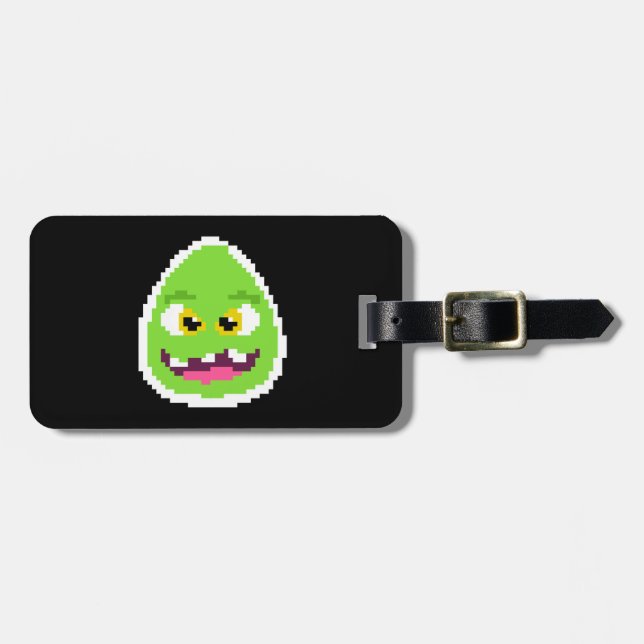 Sött pixlat äggmonster bagagebricka (Horisontell Framsida)