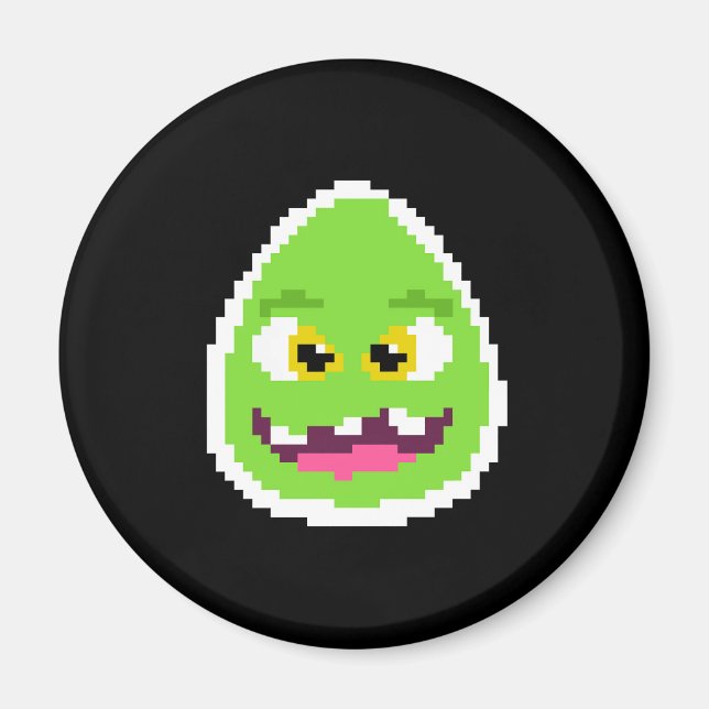 Sött pixlat äggmonster magnet (Framsidan)