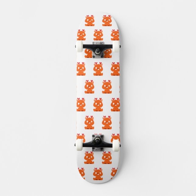 Sött pixlat hjortbarn mini skateboard bräda 18,5 cm (Framsida)