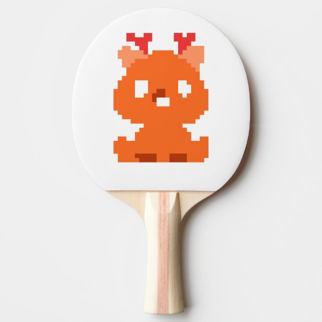 Sött pixlat hjortbarn pingisracket (Framsidan)