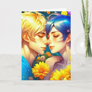 Sött Pop Art Anime Par Alla hjärtans dag Kort