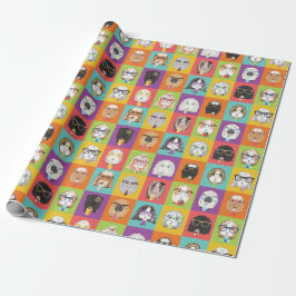 Sött Pop-Art Marsvin Inpackningspapper Presentpapper
