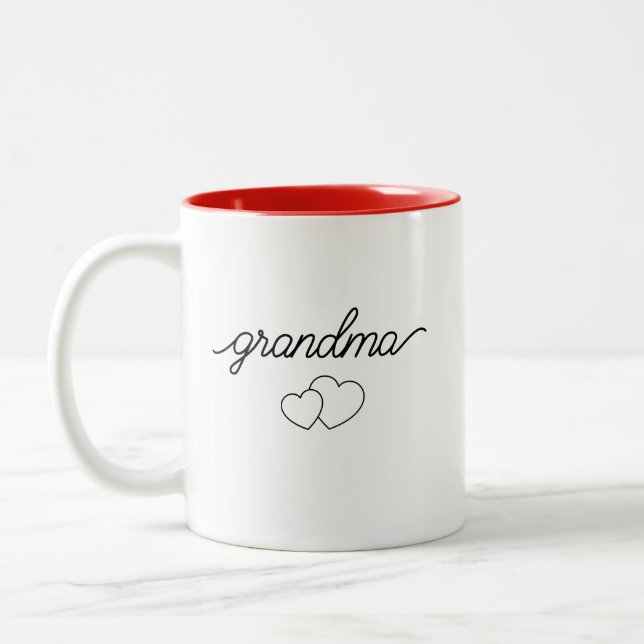 Sött present till mormor Två-Tonad mugg (Vänster)