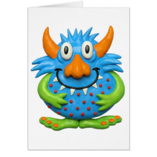 Sött prickigt monster hälsningskort