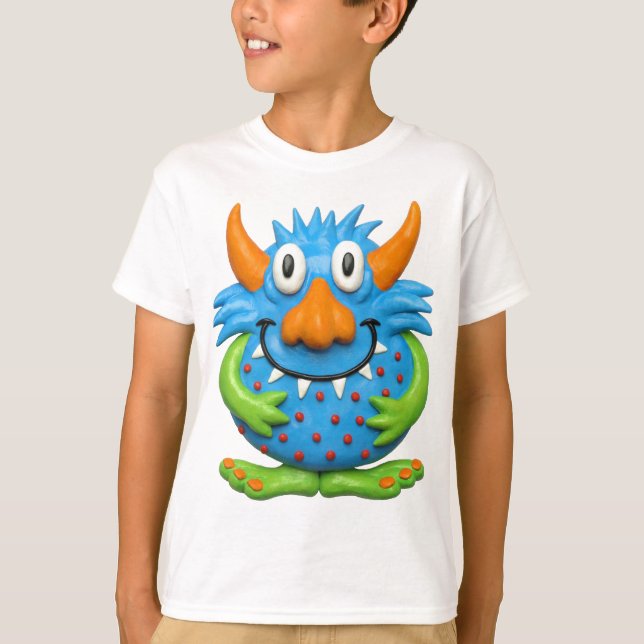 Sött prickigt monster t-shirt (Framsida)