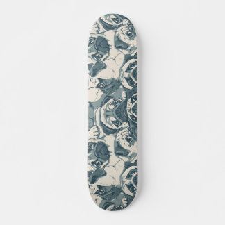 Sött Pug Hund Sömlöst Mönster Mini Skateboard Bräda 18,5 Cm