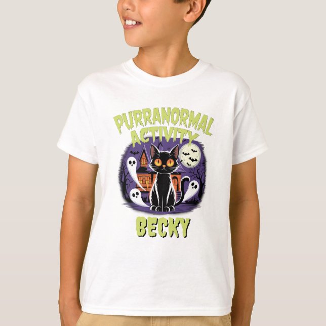 Sött Purranormal Halloween T Shirt (Framsida)