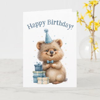 Sött Quokka Glad Födelsedag Present Grattis Kort