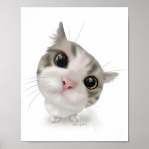 Sött randigt kattunge-tecknad film poster